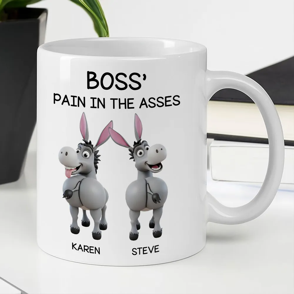 Funny Personalized White Ceramic Mug for Boss – Custom Cartoon Donkey Team, Unique Office Gift for Coworkers, Hilarious Value-Priced Present - Image 3