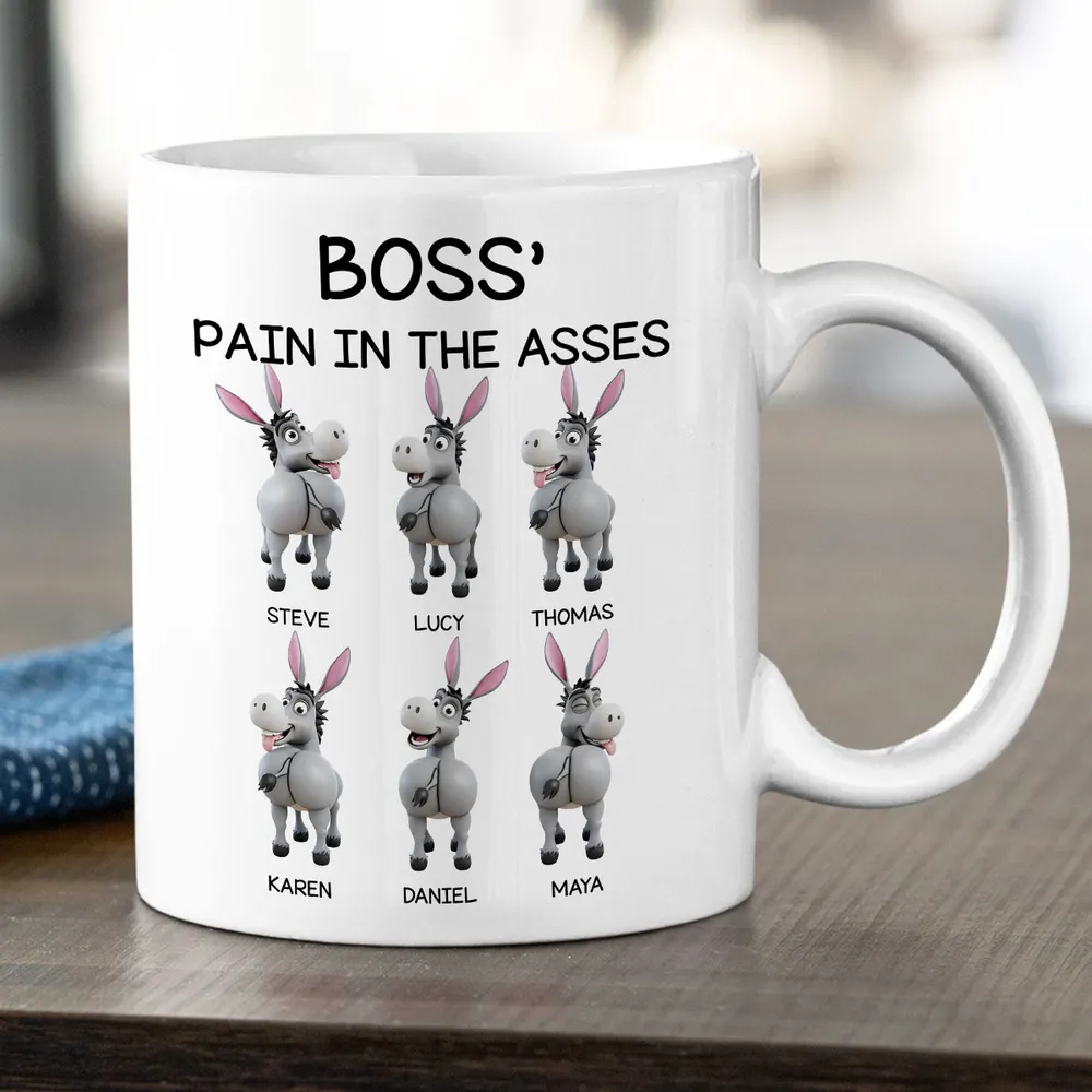 Funny Personalized White Ceramic Mug for Boss – Custom Cartoon Donkey Team, Unique Office Gift for Coworkers, Hilarious Value-Priced Present - Image 5
