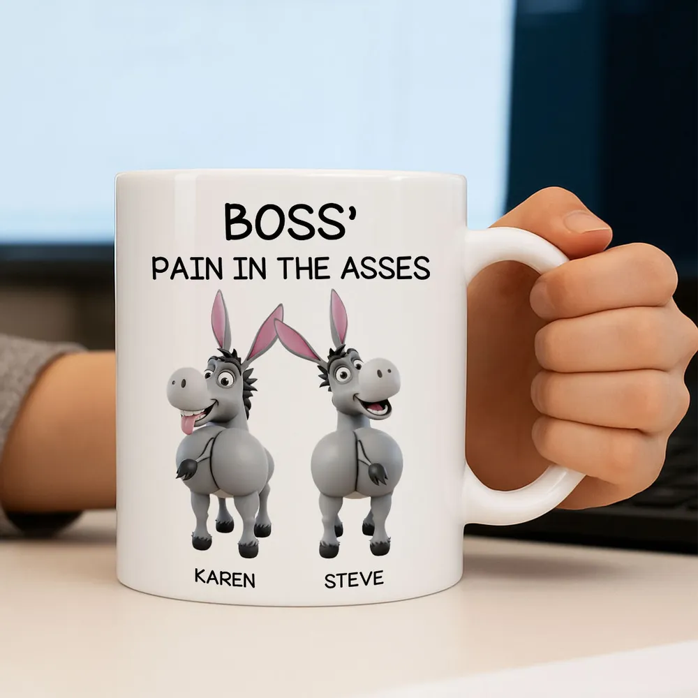Funny Personalized White Ceramic Mug for Boss – Custom Cartoon Donkey Team, Unique Office Gift for Coworkers, Hilarious Value-Priced Present - Image 6