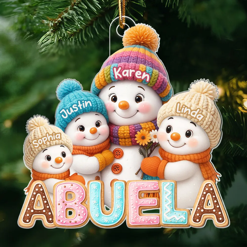 Personalized Acrylic Ornament For Grandma With Cute Snowman Grandkids, Heartwarming Christmas Gift & Festive Decor - Image 8