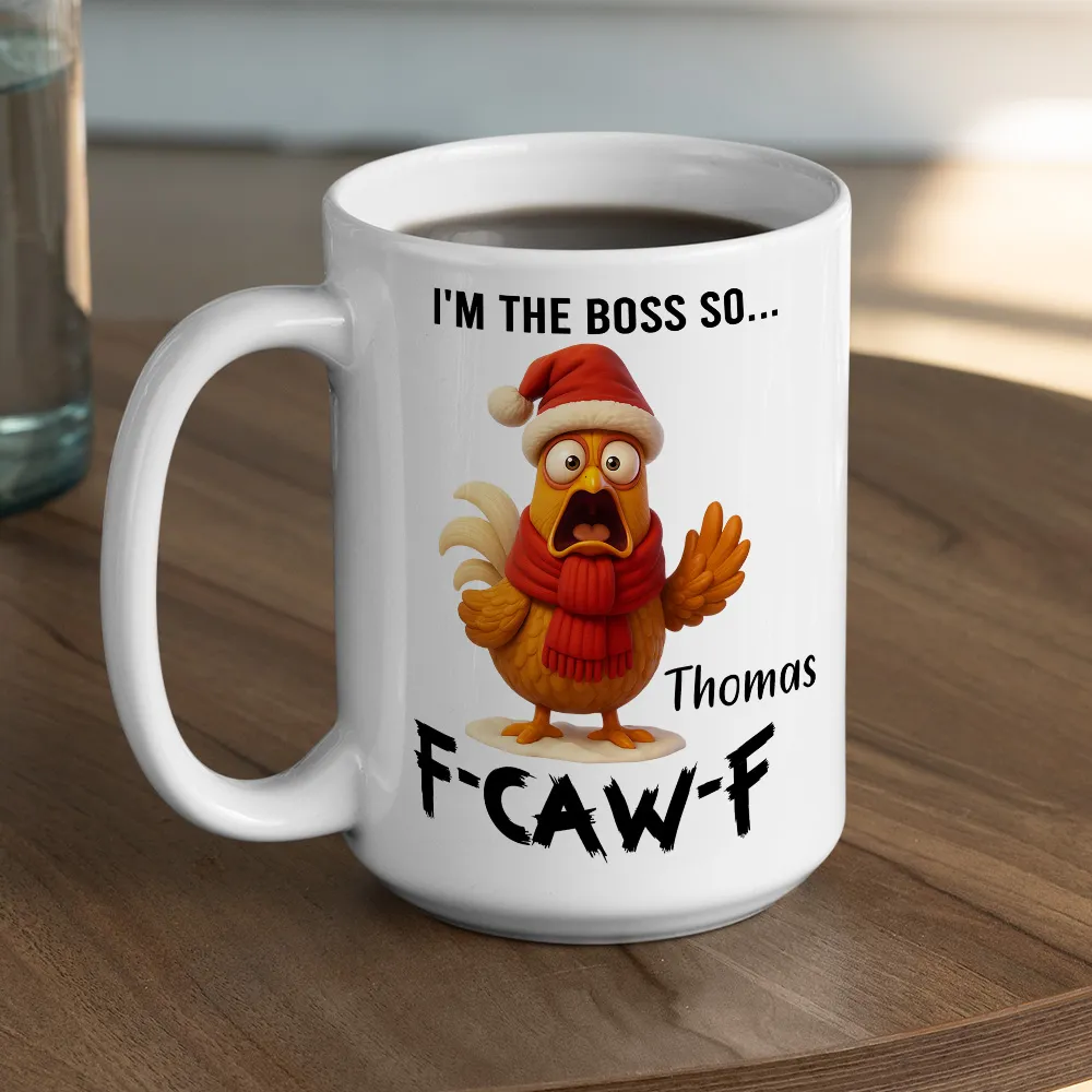 Personalized White Ceramic Mug with Angry Rooster Boss Design, Funny Custom Gift for Coworker or Friend, Unique Office Coffee Mug - Image 6
