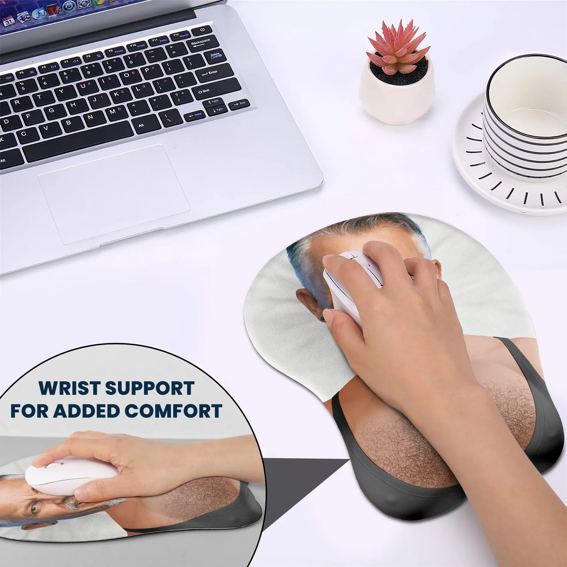 Personalized Lycra 3D Mouse Pad with Custom Face & Chest – Funny Gift for Couples or Friends, Unique Desk Humor - Image 5