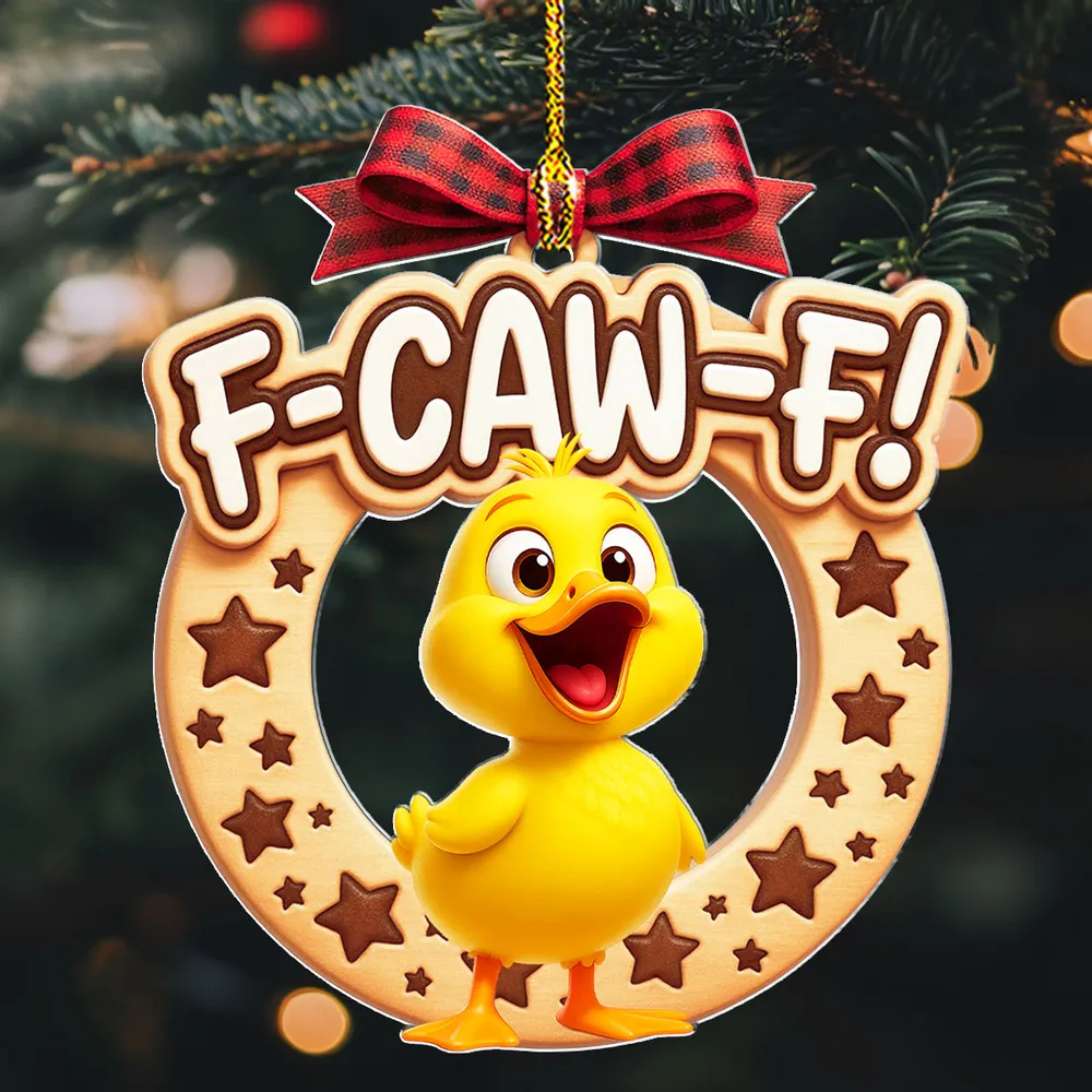 Custom Acrylic Ornament with Funny Shouting Rooster, Cute Christmas Tree Decoration and Quirky Gift Idea - Image 3