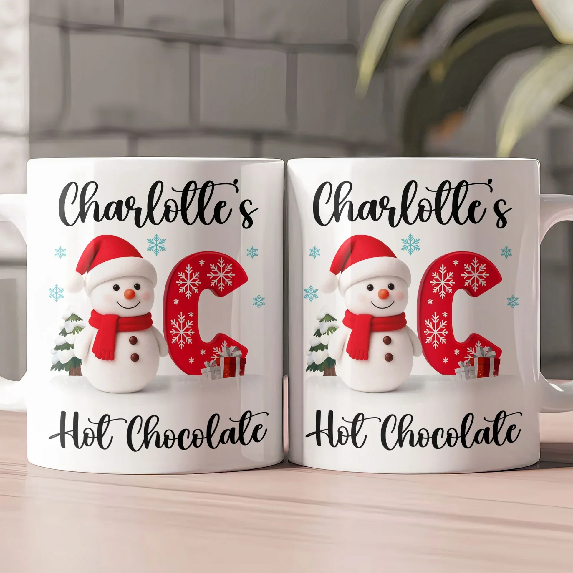 Custom Snowman Initial White Ceramic Mug for Hot Chocolate & Morning Coffee – Festive Personalized Christmas Gift, Fun and Cute Winter Present - Image 6