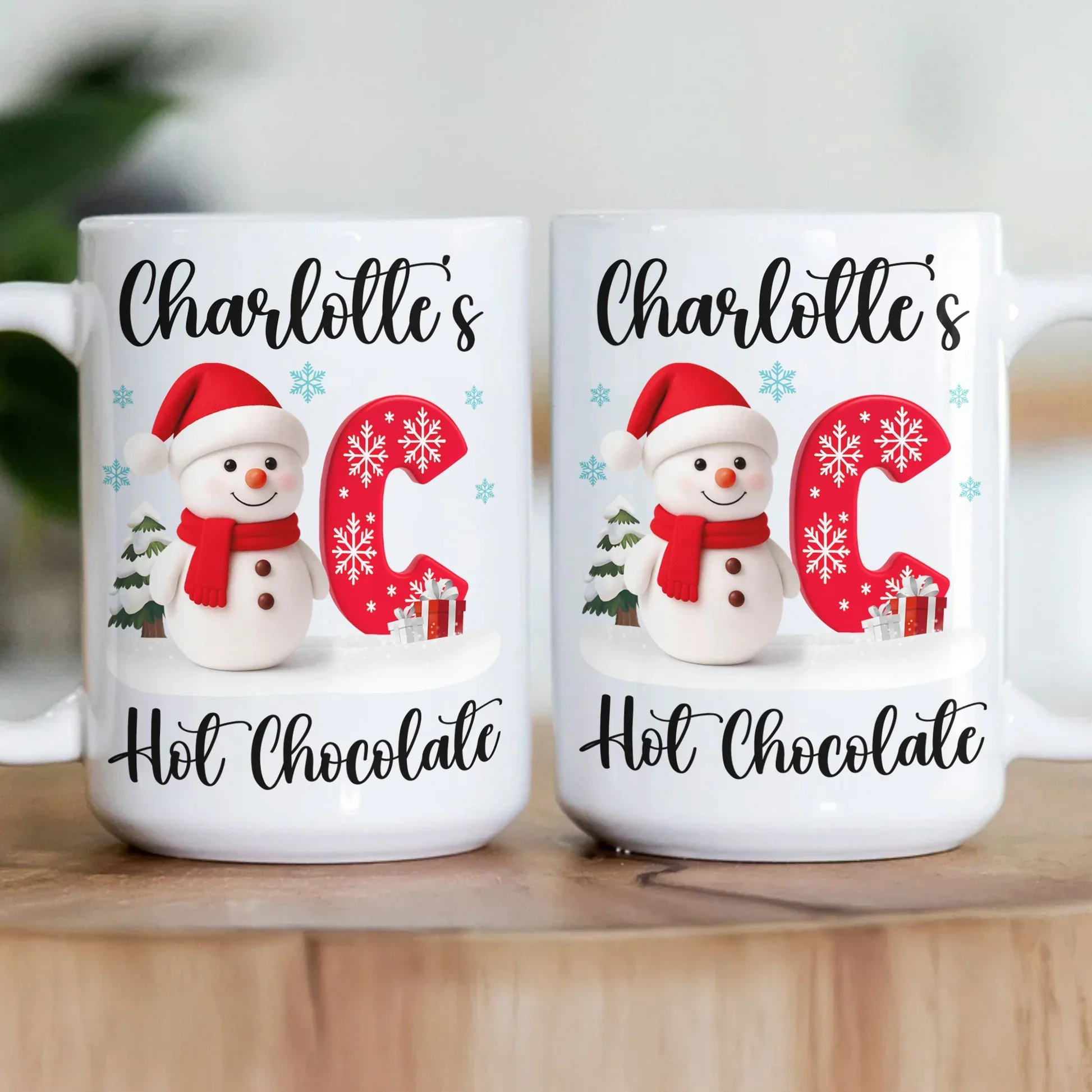 Custom Snowman Initial White Ceramic Mug for Hot Chocolate & Morning Coffee – Festive Personalized Christmas Gift, Fun and Cute Winter Present - Image 7