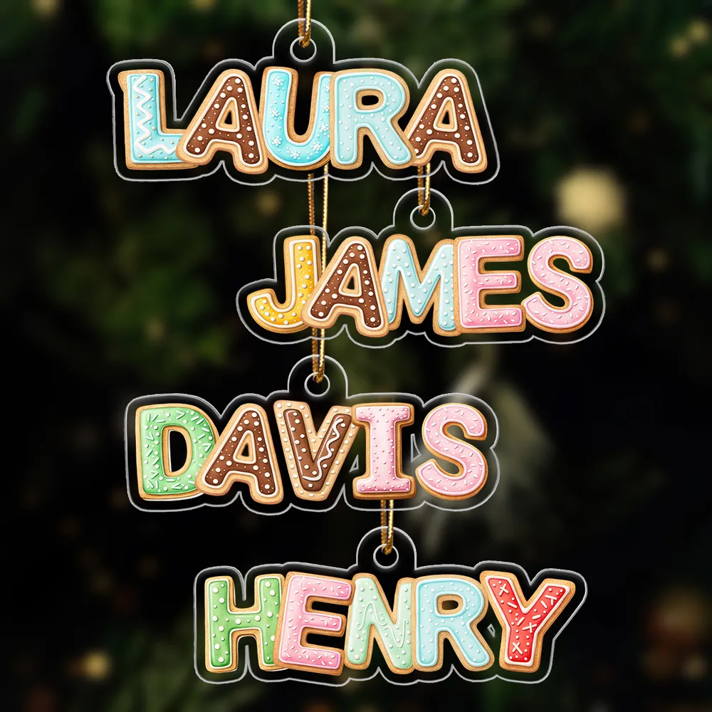 Custom Name Cookie Letter Acrylic Ornament for Christmas Tree – Cute Personalized Keepsake & Festive Family Gift Idea - Image 5