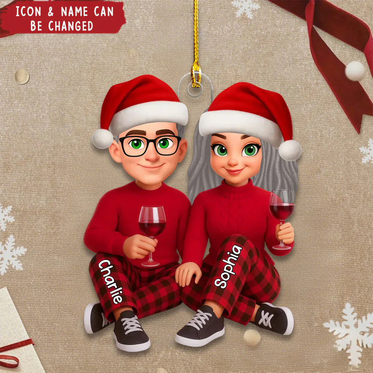 I'm Yours No Returns or Refunds - Personalized Christmas Acrylic Ornament - Gift for Couple - Image 5