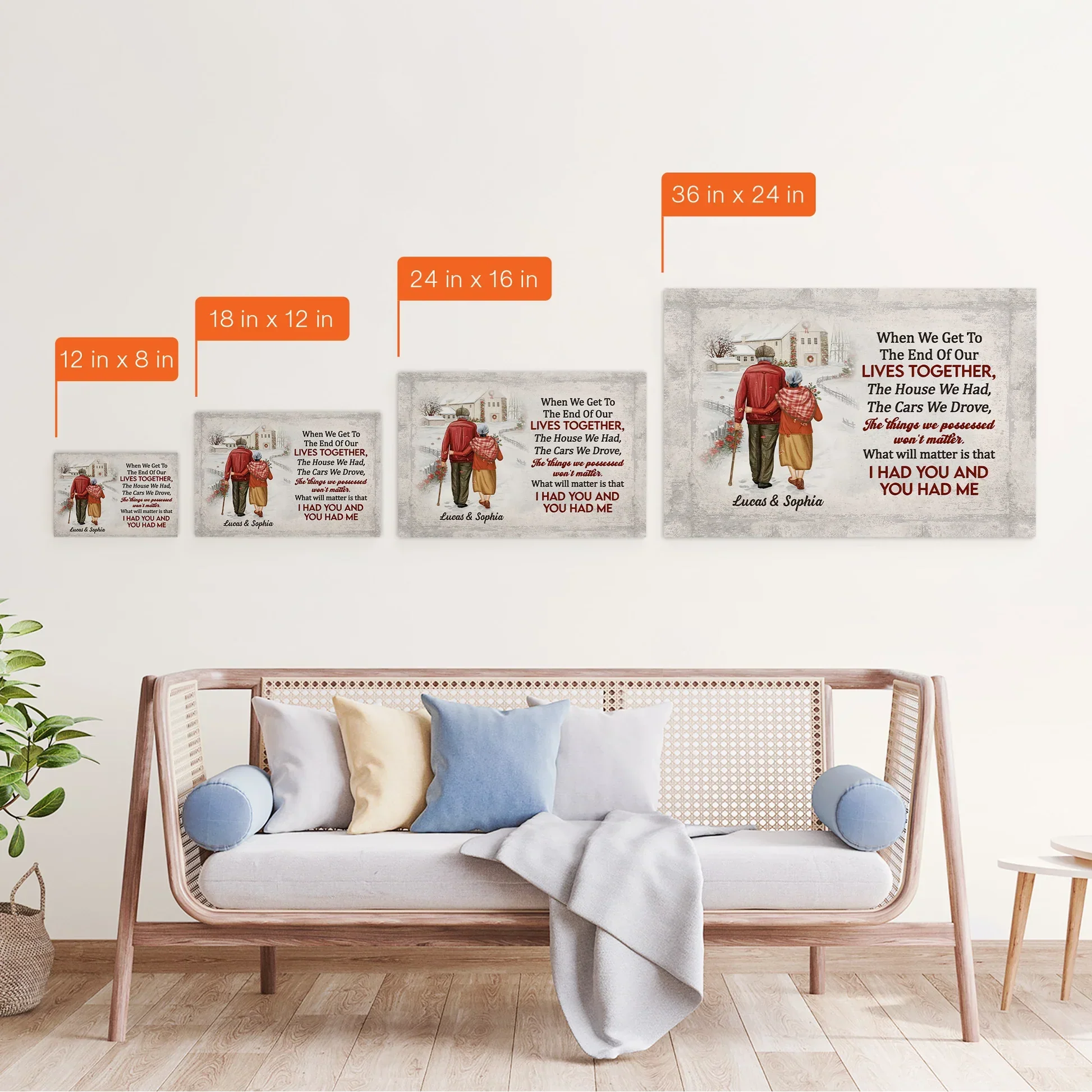 Custom Lives Together Poster for Couples – Snowy Country Walk Artwork, Sentimental Wall Art & Heartfelt Christmas or Anniversary Gift - Image 7