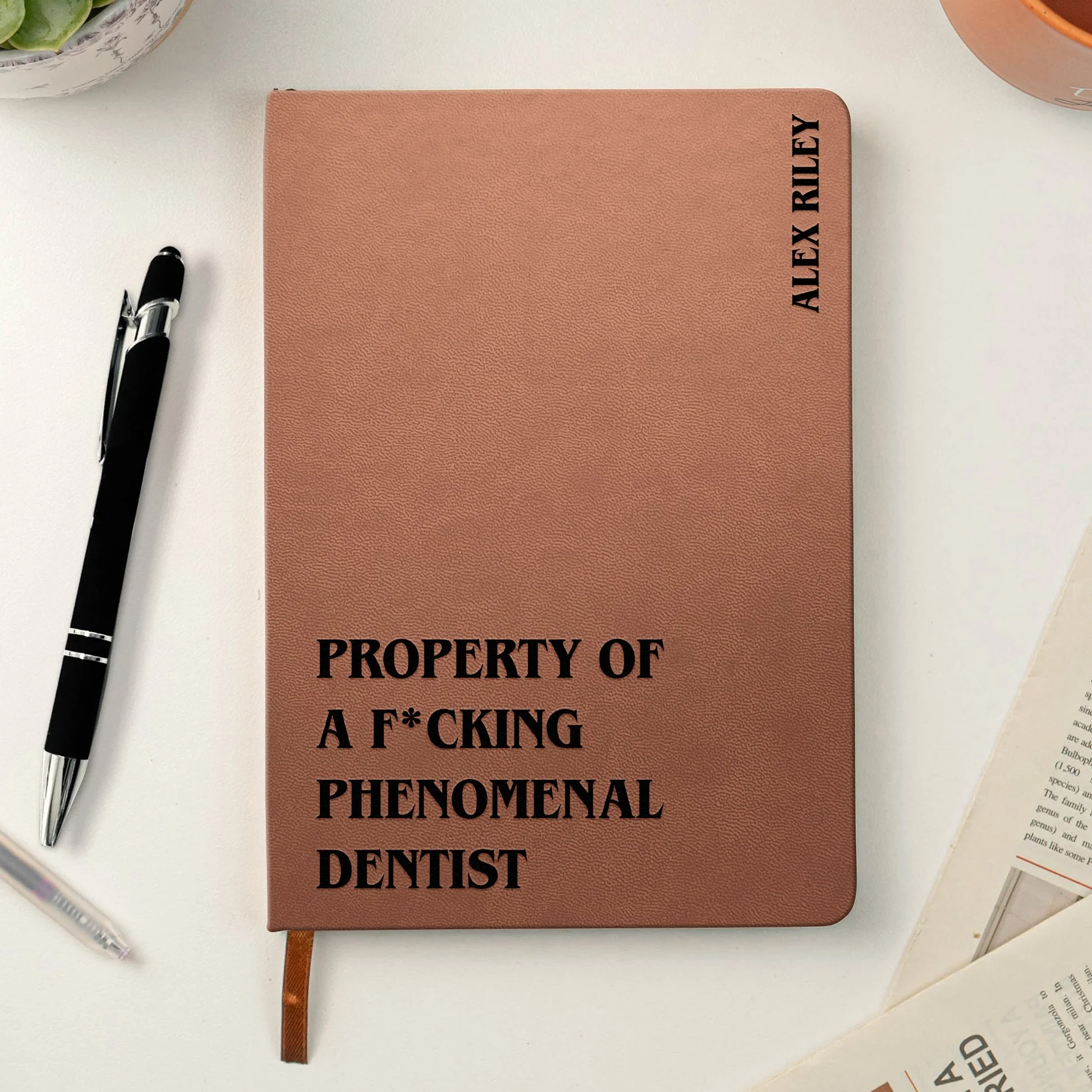 Personalized Leather Journal for a F*cking Phenomenal Professional – Bold Custom Gift for Nurse, Teacher, Boss or More - Image 3