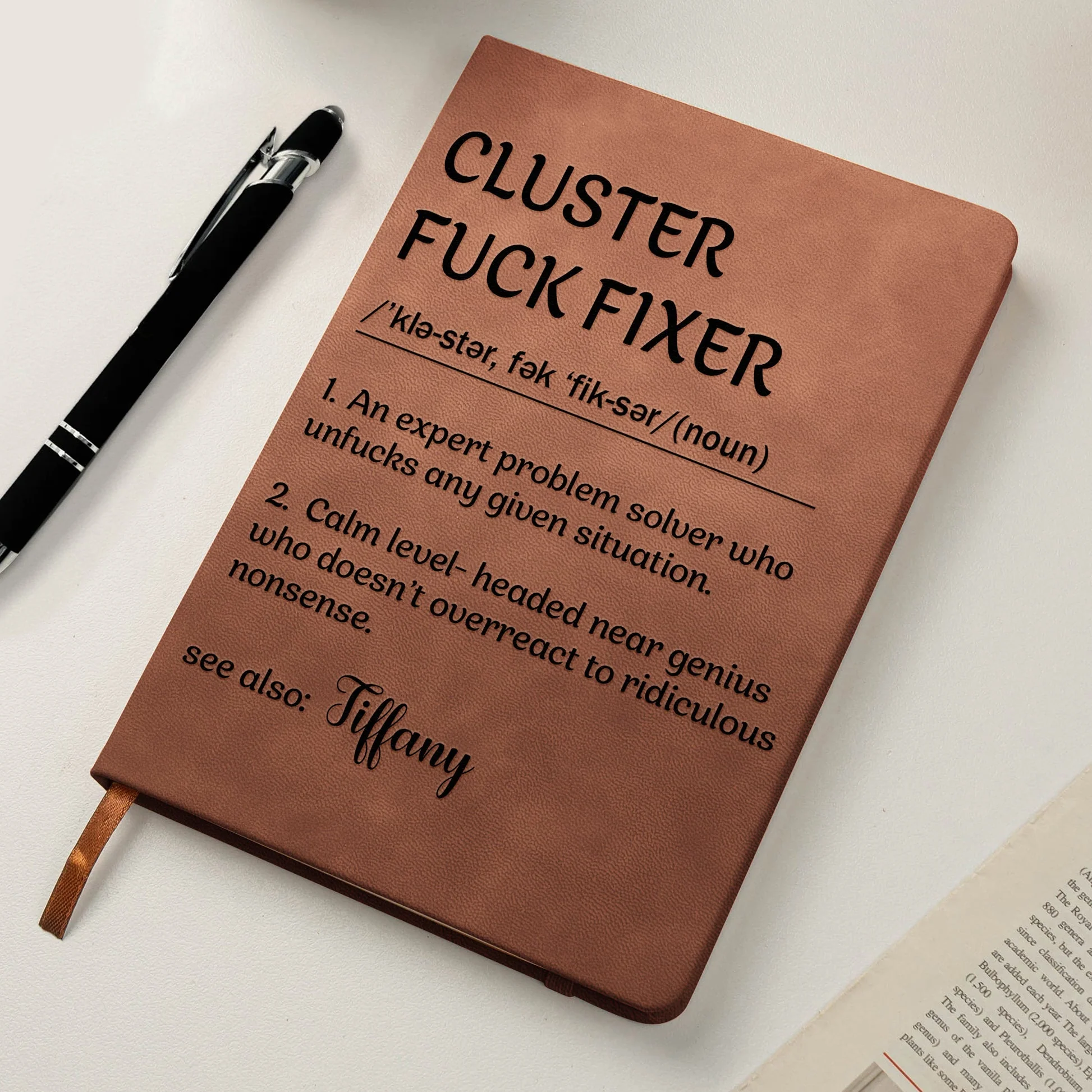 Funny Definition Leather Journal Personalized with Your Own Title, Creative Exchange Gift Notebook for Women or Men, Unique Gift Idea - Image 7