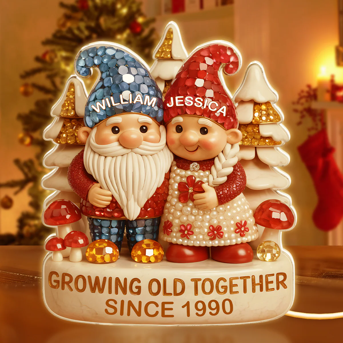 Growing Old Together Custom Acrylic Light Box, Cozy Winter Couple Scene, Soft Atmosphere Lighting Romantic Gift for Couples - Image 7