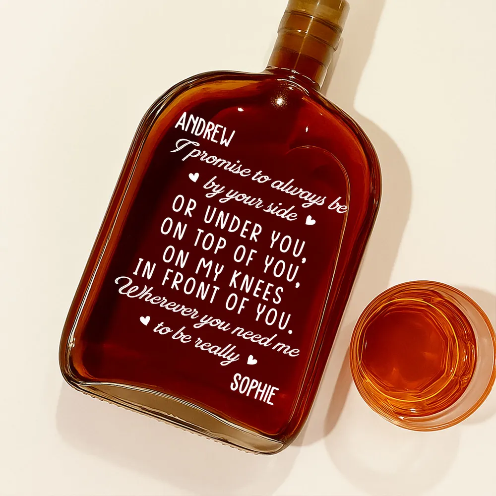 Personalized Glass Spirits Decanter with Playful Love Note, Custom Gift for Him, Unique Home Bar Keepsake - Image 3