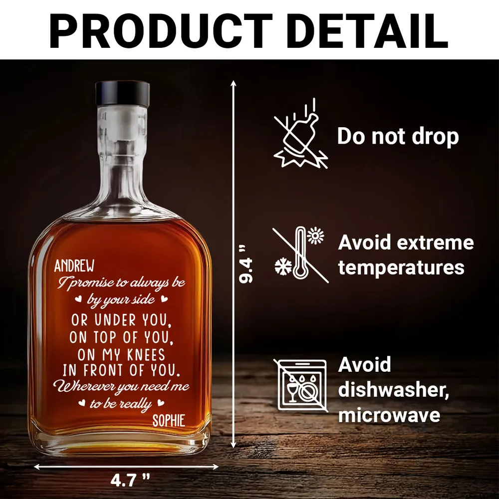 Personalized Glass Spirits Decanter with Playful Love Note, Custom Gift for Him, Unique Home Bar Keepsake - Image 4