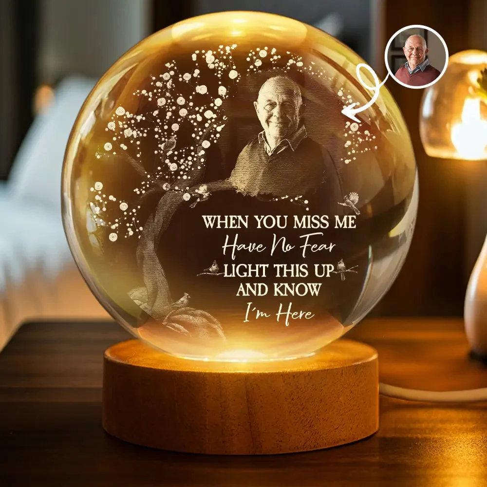 Personalized Globe Lamp with Photo & Quote – Custom Memorial Light to Comfort Loved Ones, Unique Sympathy Gift
