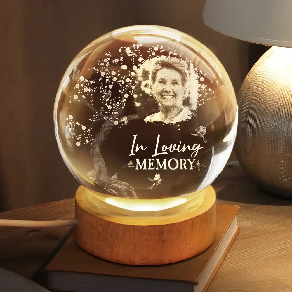 Personalized Globe Lamp with Photo & Quote – Custom Memorial Light to Comfort Loved Ones, Unique Sympathy Gift - Image 2