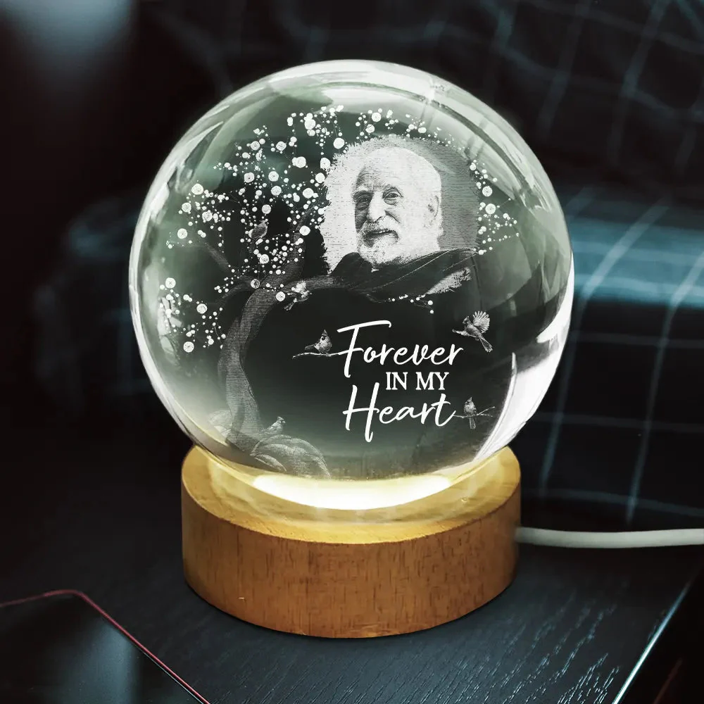 Personalized Globe Lamp with Photo & Quote – Custom Memorial Light to Comfort Loved Ones, Unique Sympathy Gift - Image 3