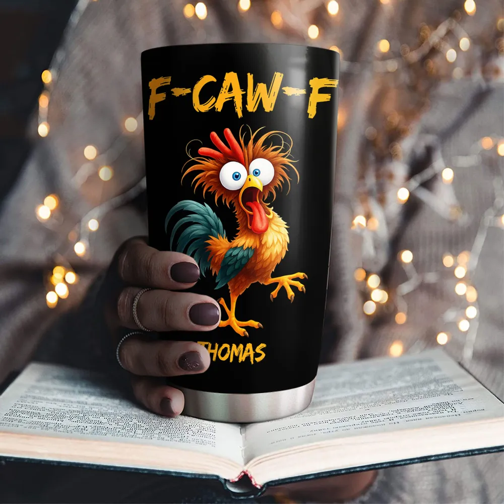 Personalized Insulated Travel Tumbler with Funny Chicken Art, Custom Name, Travel Friendly Mug, Unique Gift for Coffee Lovers - Image 4