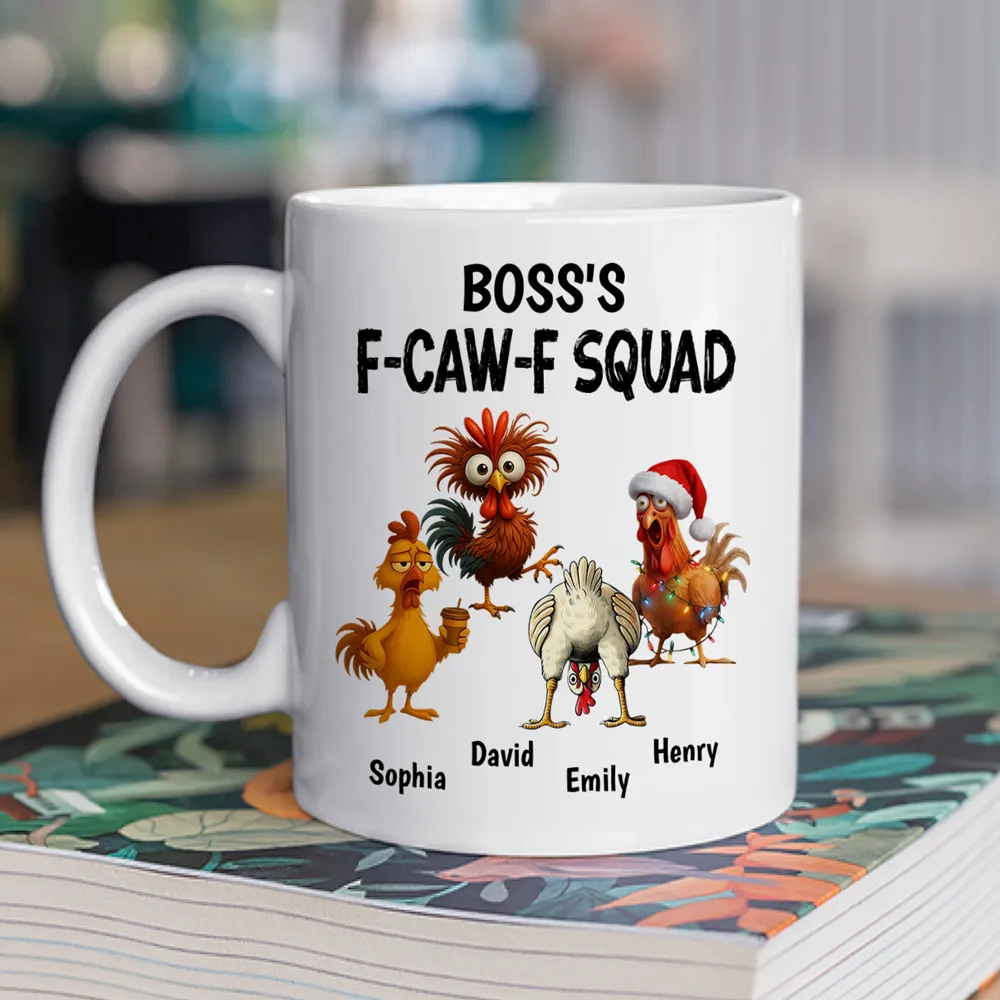 Boss FCAWF Squad White Ceramic Mug Funny Rooster Design Unique Gift for Boss - Image 6
