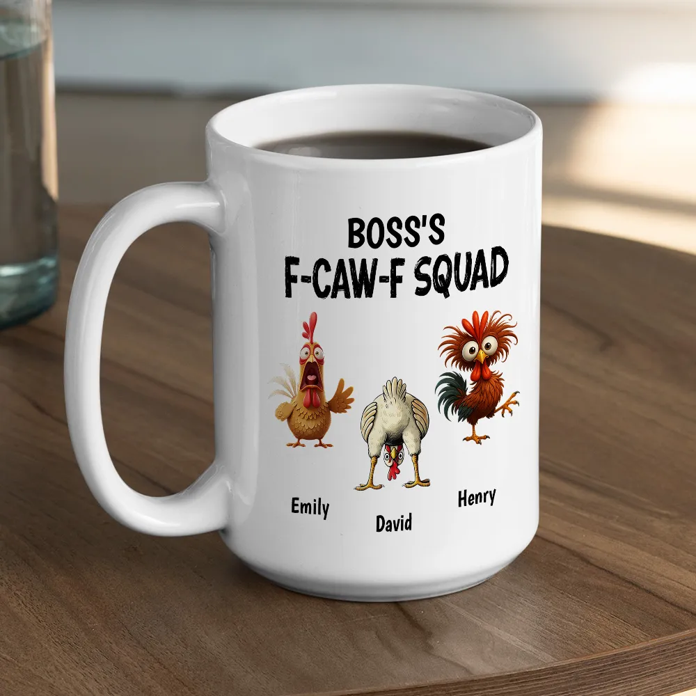 Boss FCAWF Squad White Ceramic Mug Funny Rooster Design Unique Gift for Boss - Image 8