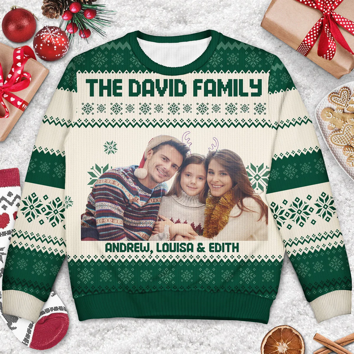 Personalized Christmas Printed Sweatshirt with Custom Family Photo – Cozy Holiday Keepsake & Unique Gift for Parents or Grandparents - Image 2