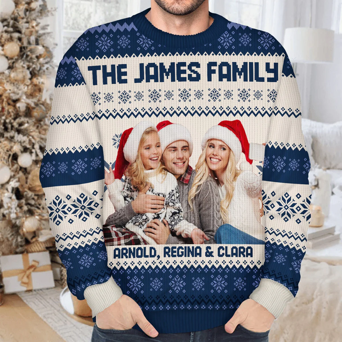 Personalized Christmas Printed Sweatshirt with Custom Family Photo – Cozy Holiday Keepsake & Unique Gift for Parents or Grandparents - Image 3