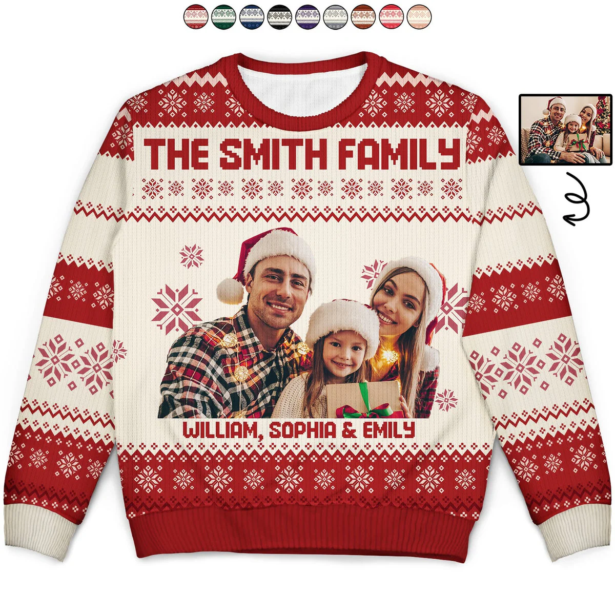 Personalized Christmas Printed Sweatshirt with Custom Family Photo – Cozy Holiday Keepsake & Unique Gift for Parents or Grandparents - Image 6