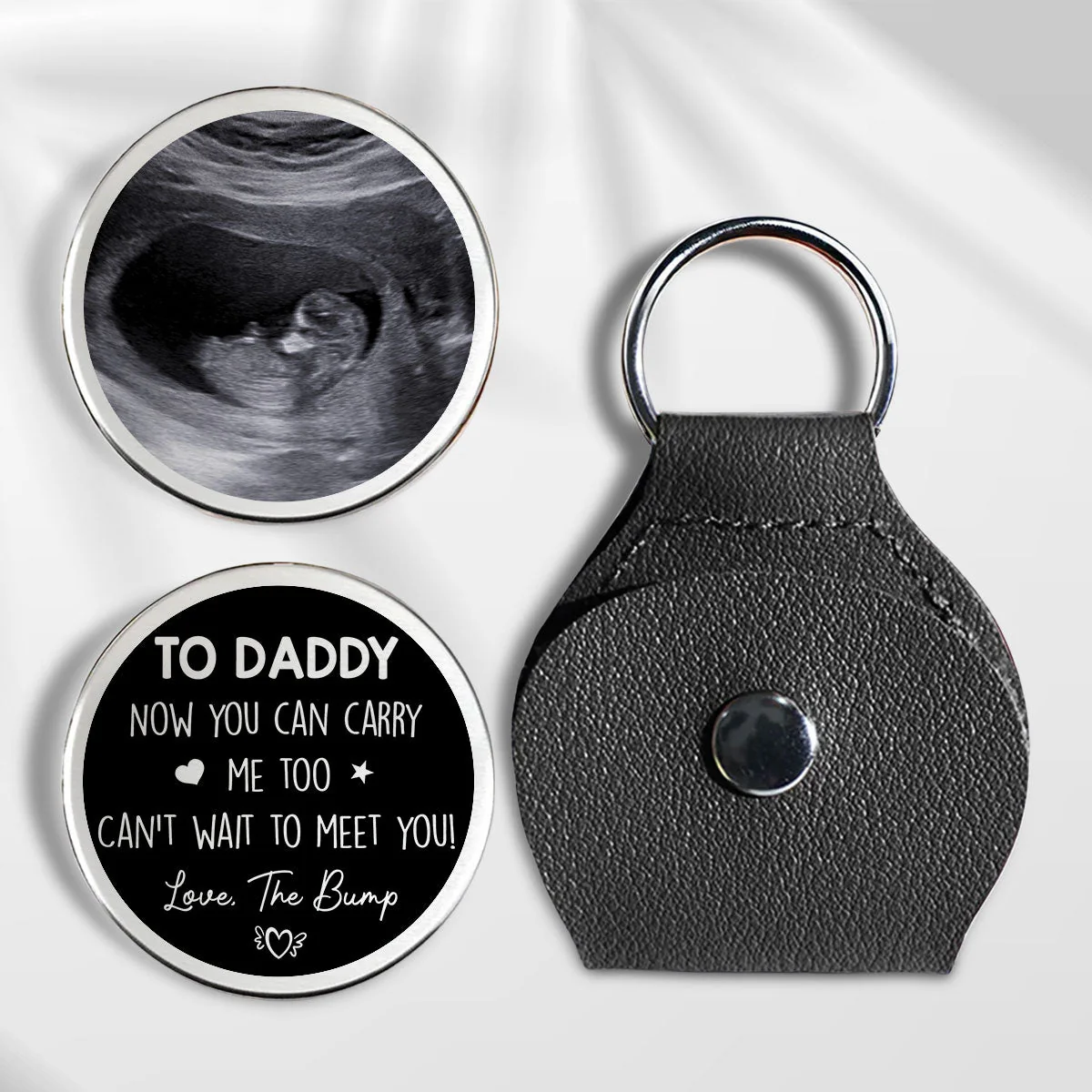 Custom Pocket Hug for Daddy with Your Ultrasound Image – Small Stainless Steel Love Token, Sentimental Fatherhood Gift & Everyday Carry Keepsake - Image 5