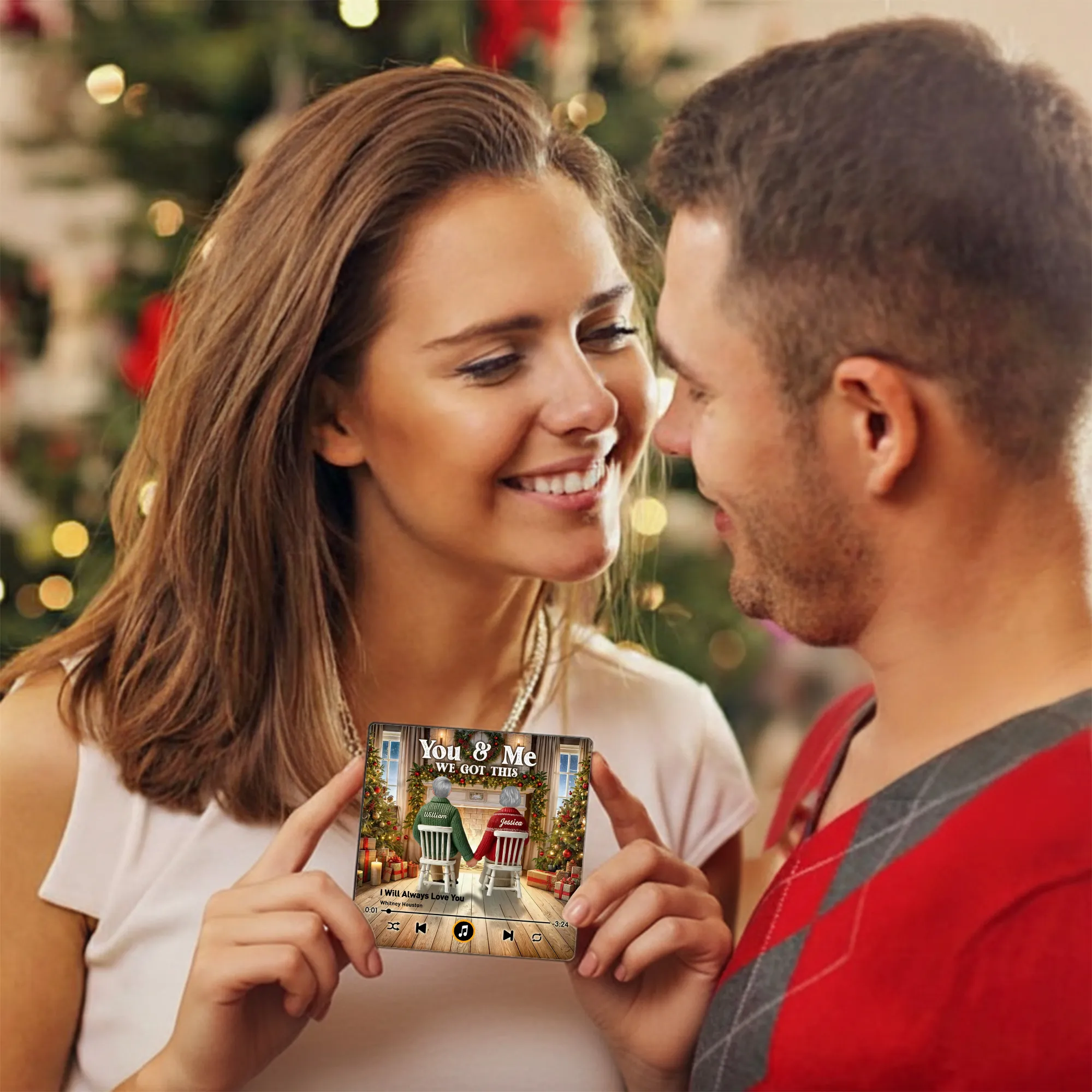 Couple Growing Old Together Christmas - Personalized Music Fridge Magnet - Christmas Gift For Couple - Image 7