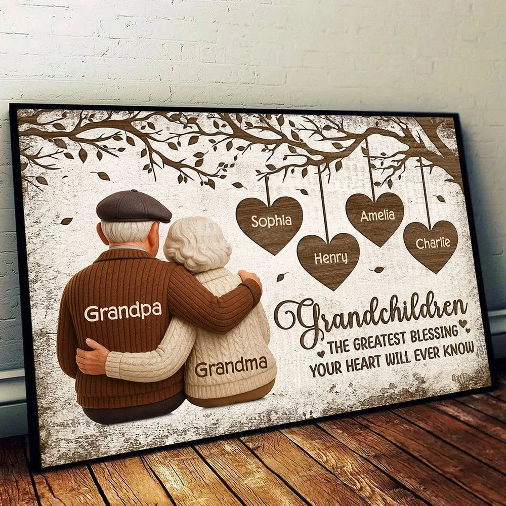 Personalized Grandchildren Poster for Grandparents – Custom Names Wall Art, Heartfelt Family Gift & Unique Keepsake - Image 5