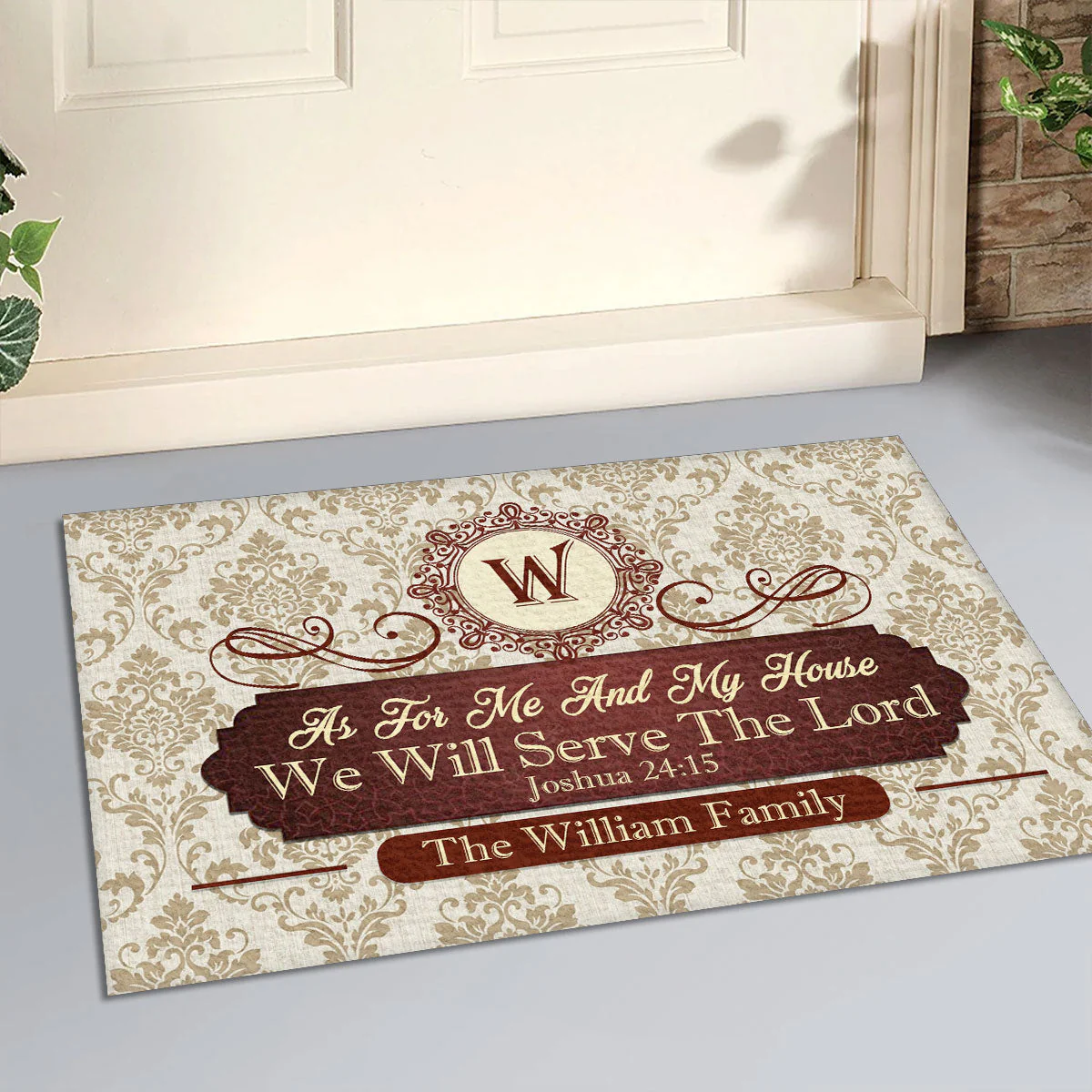Personalized Doormat As For Me And My House We Will Serve The Lord Unique Christian Home Entry Gift - Image 4
