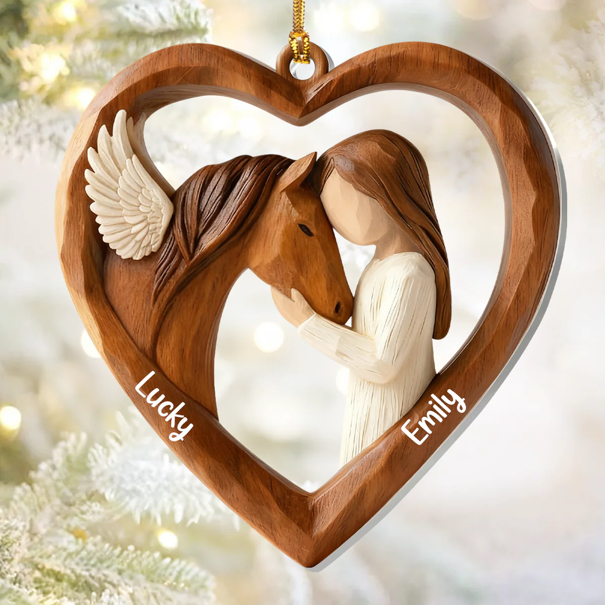 Personalized Acrylic Ornament with Angel Horse & Girl – Heartfelt Equestrian Keepsake & Unique Gift for Horse Lovers - Image 4
