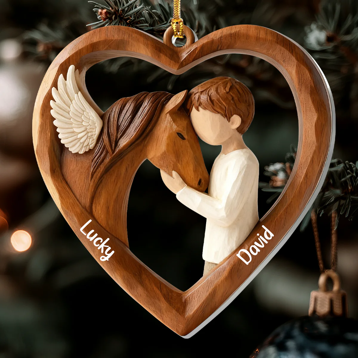 Personalized Acrylic Ornament with Angel Horse & Girl – Heartfelt Equestrian Keepsake & Unique Gift for Horse Lovers - Image 5