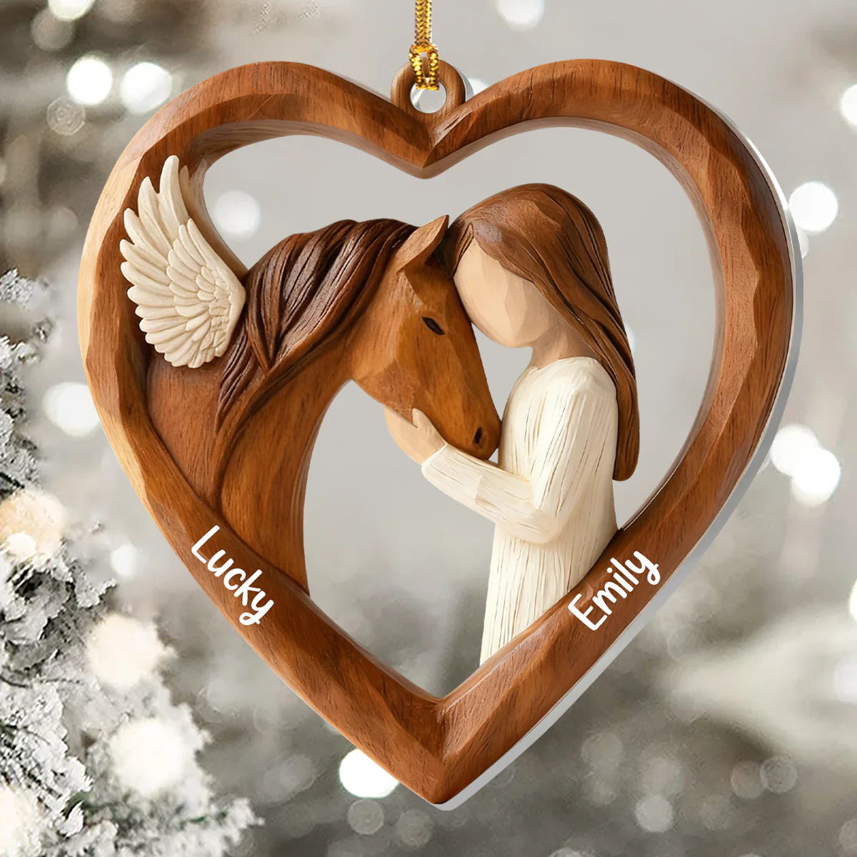 Personalized Acrylic Ornament with Angel Horse & Girl – Heartfelt Equestrian Keepsake & Unique Gift for Horse Lovers - Image 6