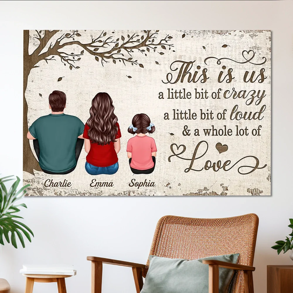 Personalized Family Poster Back View This Is Us Quote Wall Art Unique Gift for Mom or Parents