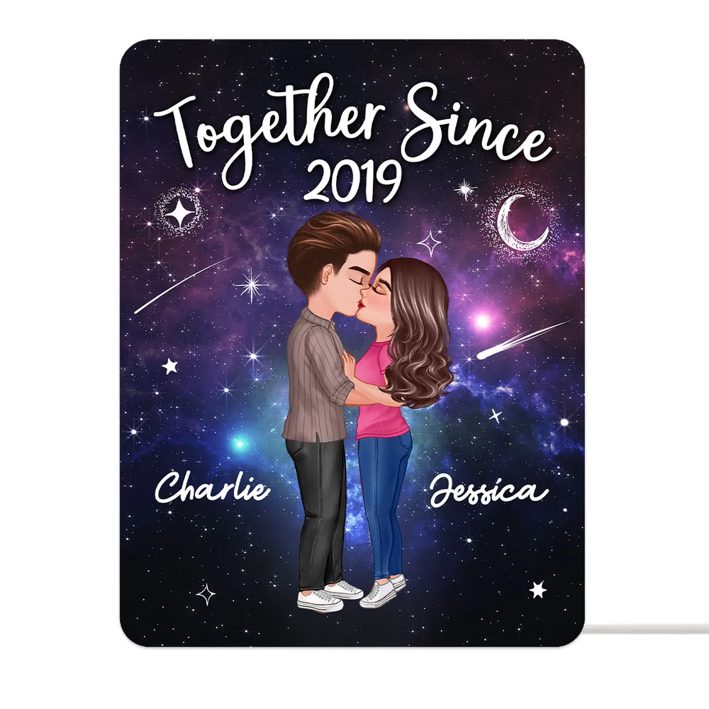 Personalized Acrylic Light Box for Couples with Galaxy Night Kiss, Soft Glow Romantic Bedroom Lamp, Unique Anniversary Gift - Image 5