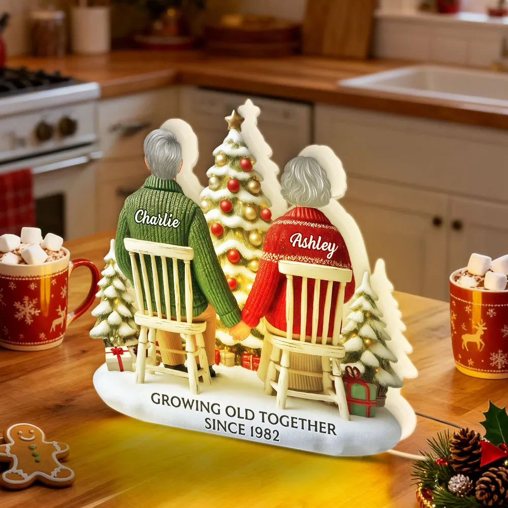 Custom Couple Acrylic Light Box with Cozy Christmas Tree, Soft Bedroom Lamp and Unique Romantic Gift - Image 12