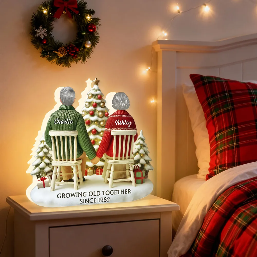 Custom Couple Acrylic Light Box with Cozy Christmas Tree, Soft Bedroom Lamp and Unique Romantic Gift - Image 2