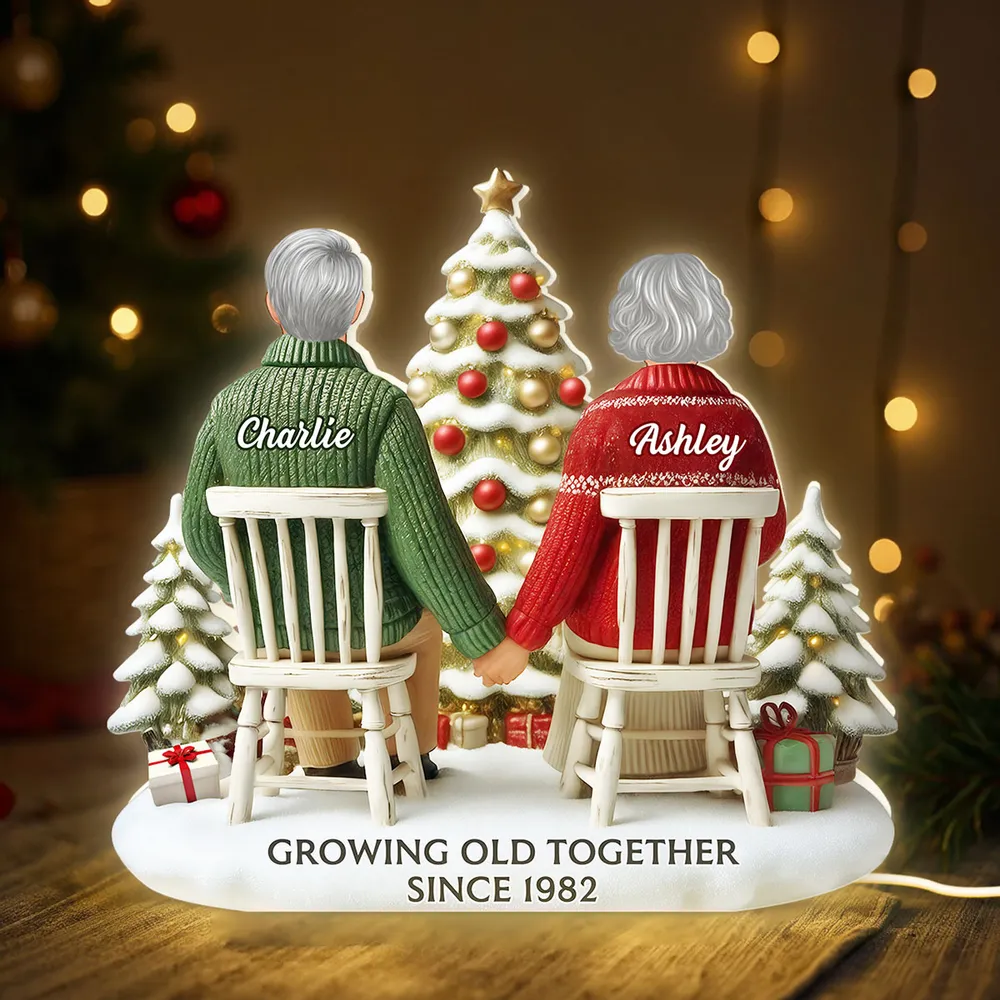 Custom Couple Acrylic Light Box with Cozy Christmas Tree, Soft Bedroom Lamp and Unique Romantic Gift - Image 3