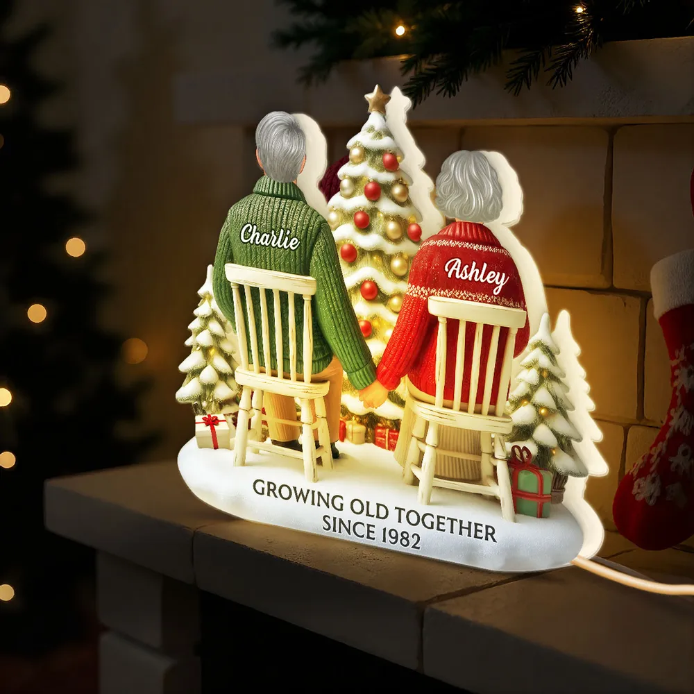 Custom Couple Acrylic Light Box with Cozy Christmas Tree, Soft Bedroom Lamp and Unique Romantic Gift - Image 5
