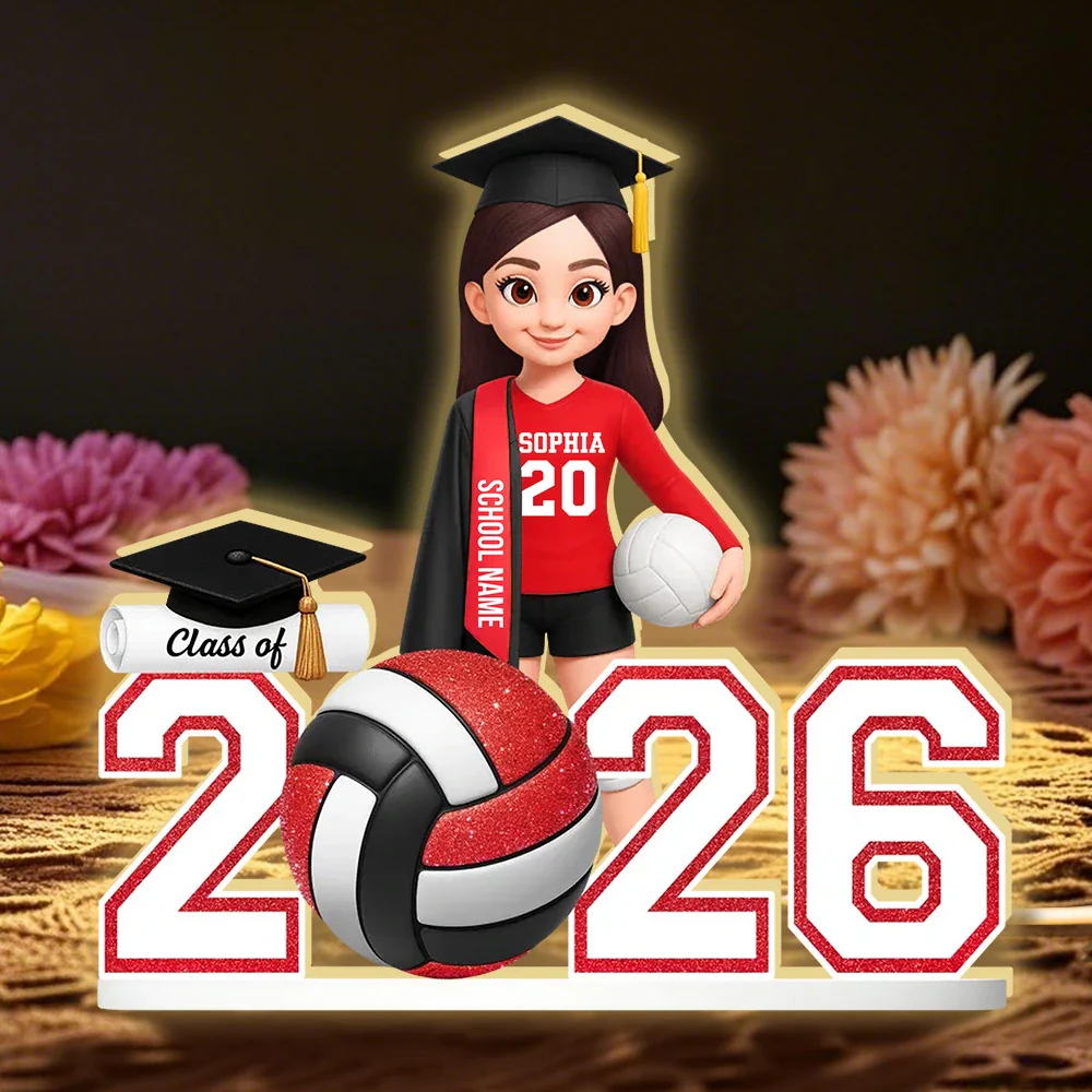Graduation Acrylic Light Box with Custom Volleyball Player, Soft Atmosphere Lighting Keepsake for Class of 2025 and Unique Gift for Friends - Image 3