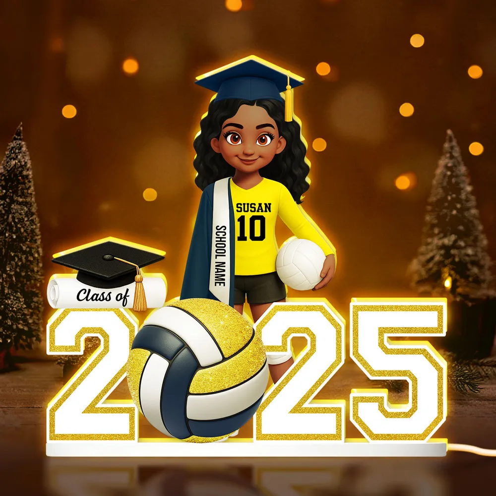 Graduation Acrylic Light Box with Custom Volleyball Player, Soft Atmosphere Lighting Keepsake for Class of 2025 and Unique Gift for Friends - Image 5