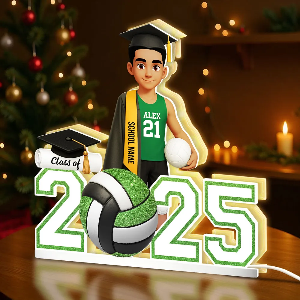 Graduation Acrylic Light Box with Custom Volleyball Player, Soft Atmosphere Lighting Keepsake for Class of 2025 and Unique Gift for Friends - Image 6