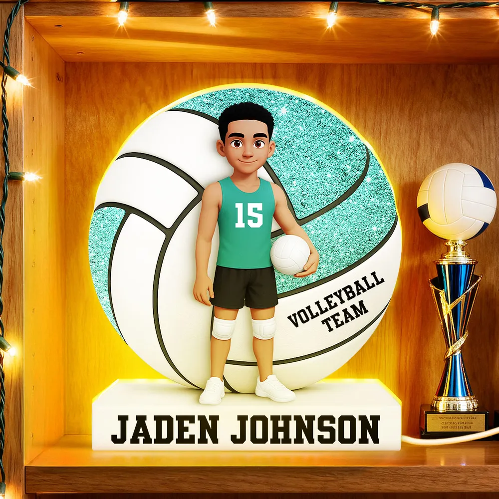 Personalized Volleyball Acrylic Light Box Lamp with Custom Player Design, Soft Warm Glow Bedroom or Bookshelf Décor, Unique Graduation Gift for Athletes - Image 2