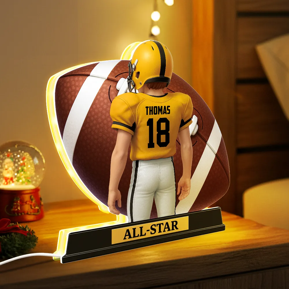 Personalized Acrylic Light Box for Football Player – Custom All-Star Design, Stadium Glow, Unique Gift for Sports Fans - Image 10