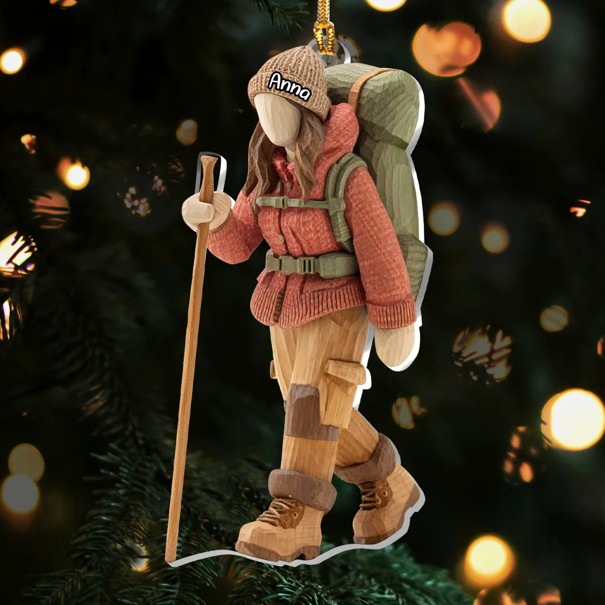 Personalized Hiking Lover Ornament for Backpackers – Custom Outdoor Hiker Keepsake, Unique Gift for Adventure Seekers - Image 3