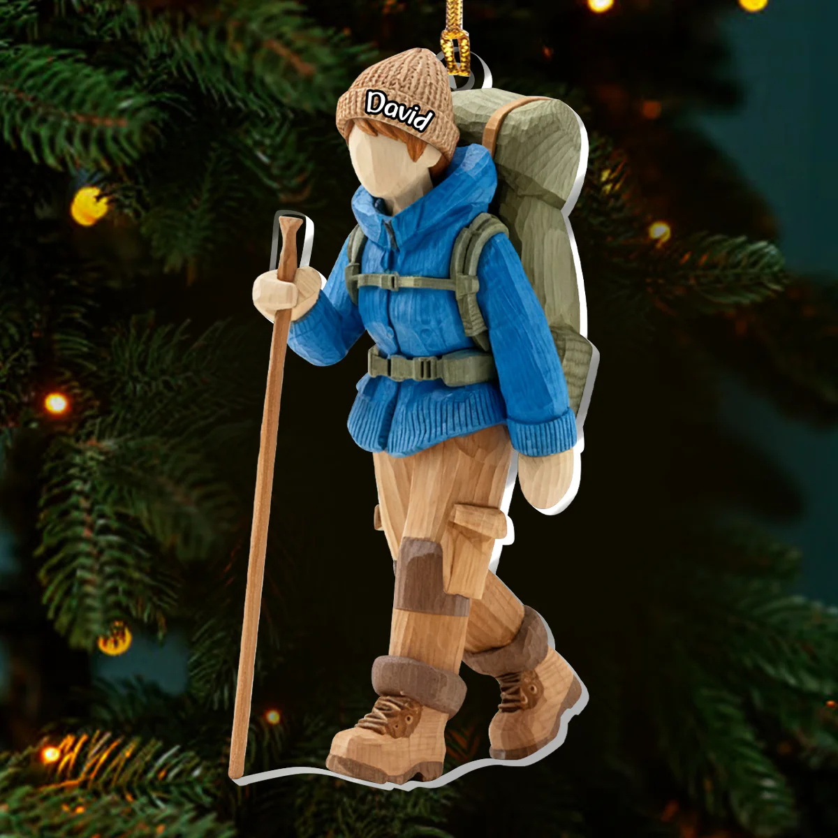 Personalized Hiking Lover Ornament for Backpackers – Custom Outdoor Hiker Keepsake, Unique Gift for Adventure Seekers - Image 4
