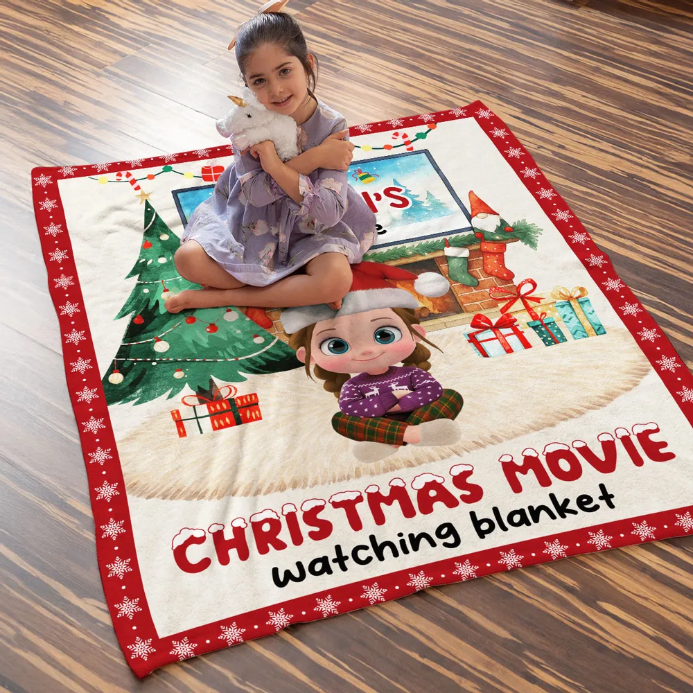 Personalized Christmas Blanket with Custom Name & Character – Unique Holiday Gift for Kids - Image 2