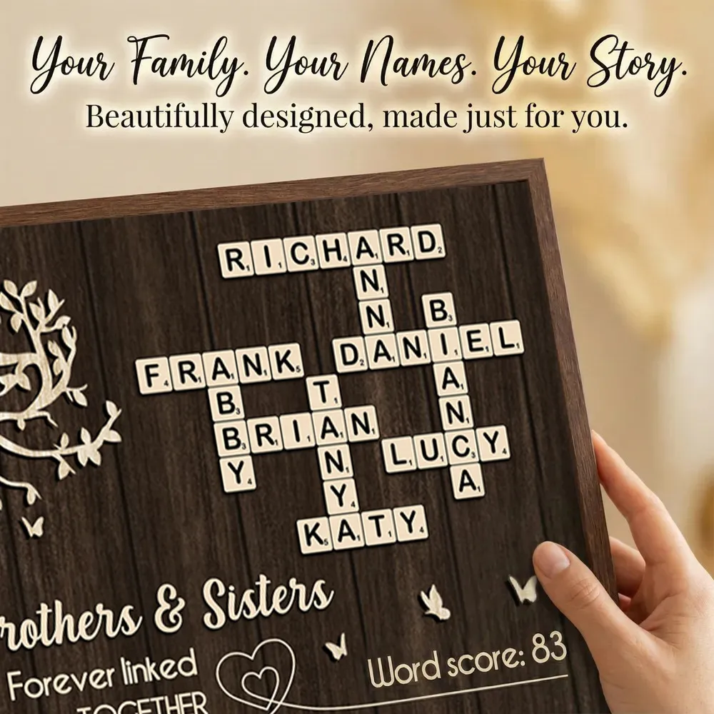 Personalized Brothers & Sisters Crossword Poster – Custom Sibling Wall Art for a Unique Family Gift - Image 8