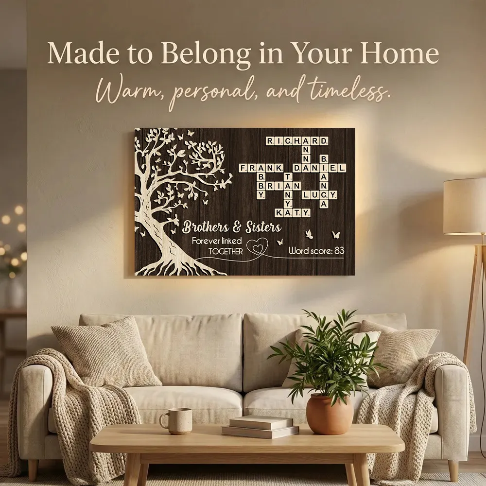 Personalized Brothers & Sisters Crossword Poster – Custom Sibling Wall Art for a Unique Family Gift - Image 9