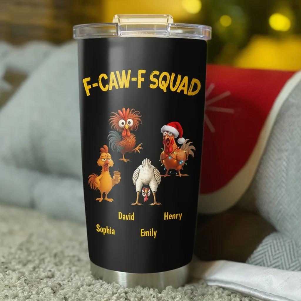 Personalized Insulated Travel Tumbler with Funny Chicken Squad Art, Keeps Drinks Hot or Cold, Unique Gift for Coffee Lovers - Image 5